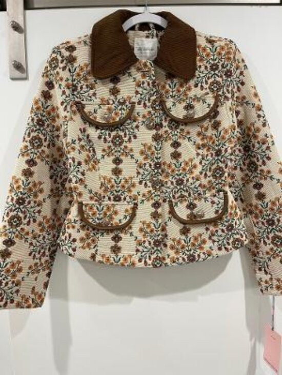 Avec Les Filles Jackets & Blazers - Avec Les Filles Floral Long Slim Four Pocket Jacket